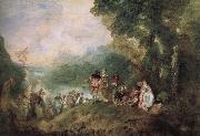 Jean antoine Watteau, The base Shirra island goes on a pilgrimage